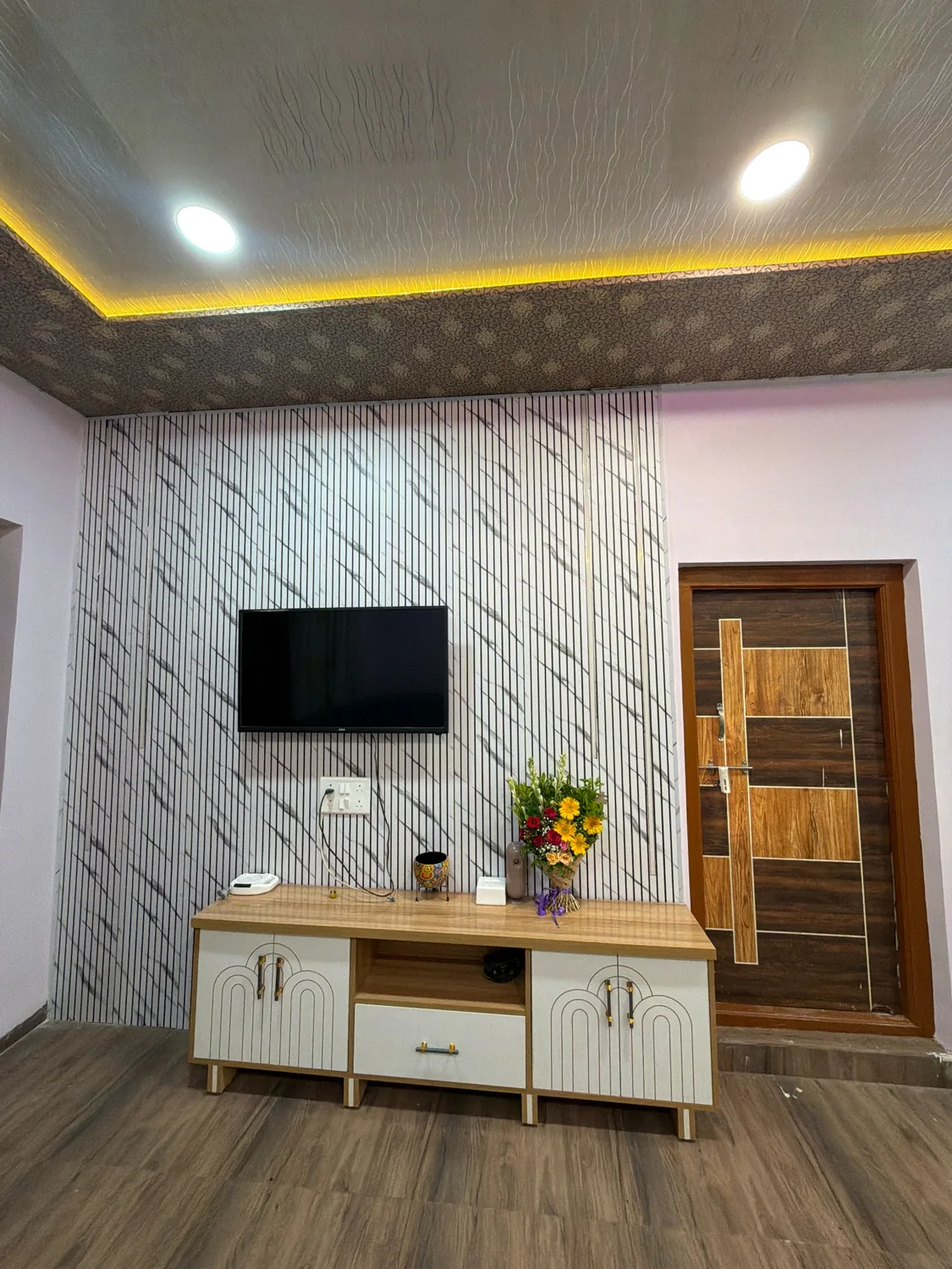 TV wall unit and entertainment space in the living room