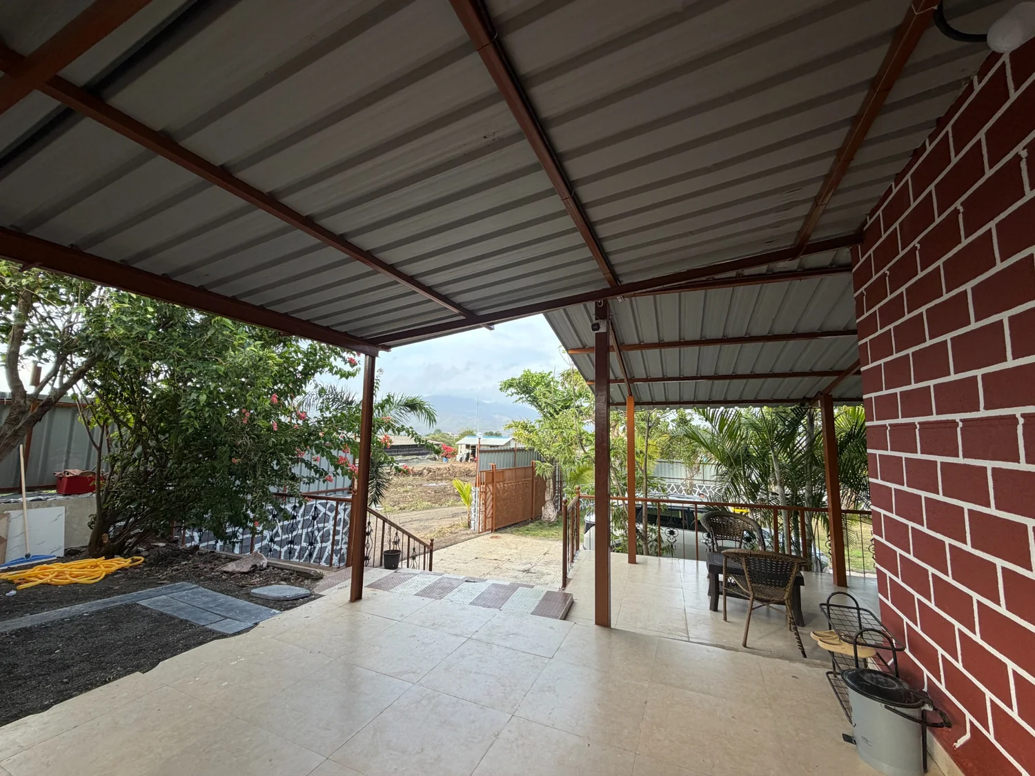 Open veranda looking towards the hills